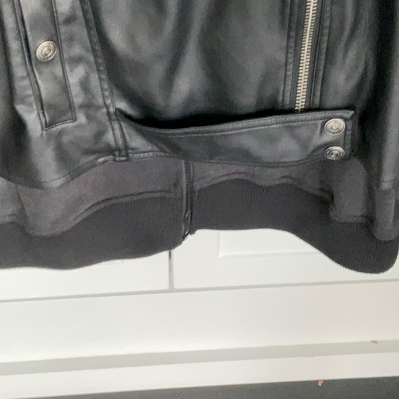 We The Free Black Vegan Leather Hooded Layered Jacket - Picture 3 of 9